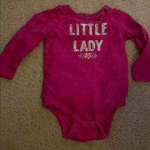 Gap- Magenta long sleeve onesie 6-12 months